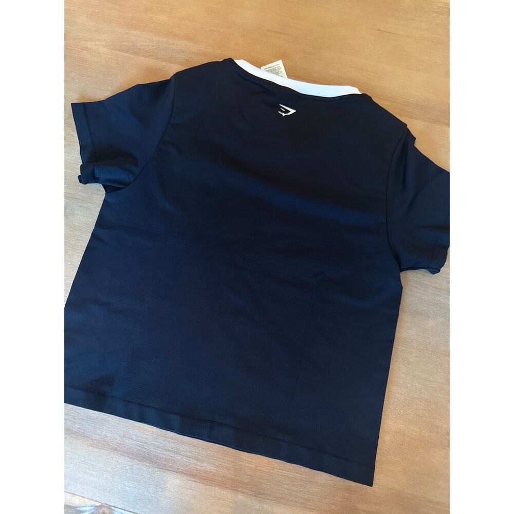 Gymshark Everyday Seamless Contrast Black Cream Tee Short Sleeve Top Size L - Picture 3 of 5